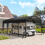AirWire Carport Canopy 12’X20’ Heavy Duty Car Port Galvanized Steel Roof, Reinforced Stable Triangle Frame for Snowy Windy Metal Carports Enhanced Base Car Tent for Car,RV,Pickup,Boat,Truck,Tractor AirWire