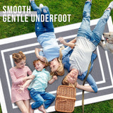 OLANLY Outdoor Rug 5x8 ft Waterproof, Reversible Outdoor Plastic Straw Rug, RV Mat, Indoor Outdoor Carpet Clearance for Patio, Camping, Balcony, Deck, Backyard, Grey & White OLANLY