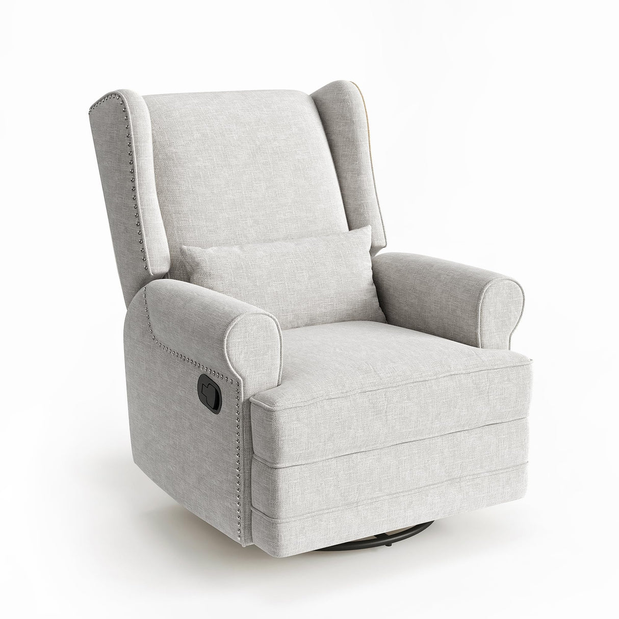 May in Color Swivel Recliner Chair with Extra Large Footrest, Comfy Upholstered Glider Rocking Chair for Living Room, Bedroom and Ofice, Grey May in Color