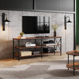 WLIVE TV Stand up to 70 Inch TV, 63" Entertainment Center, TV Media Console with 3-Tier Storage Shelves for Living Room and Bedroom, Rustic Brown WLIVE