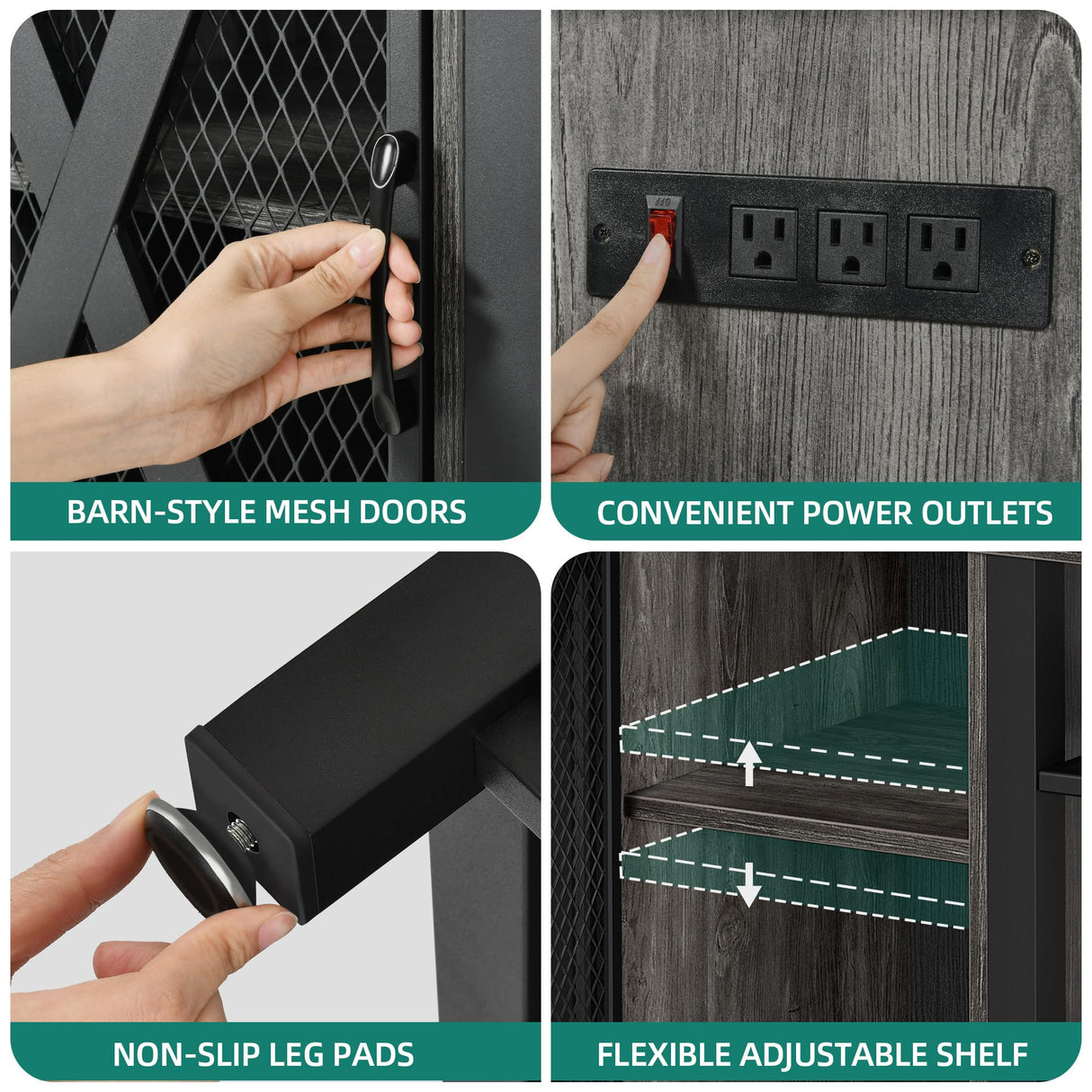 YITAHOME Heavy Duty 55-75 Gallon Aquarium Stand with Power Outlets, Cabinet for Fish Tank Accessories Storage - Metal Fish Tank Stand Suitable for Fish Tank, Turtle Tank, 880LBS Capacity, Grey YITAHOME