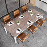 Tribesigns 6.5 FT Conference Room Table, 78.74" W x 27.56" D Large Office Conference Table, Modern Seminar Meeting Table Desk for Boardroom, Meeting Room (1, Oak) Tribesigns