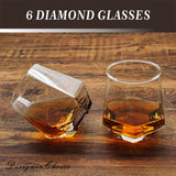 6-Glass Diamond Whiskey Decanter Set with Glasses,Whiskey Decanter Sets for Men,Decanters for Alcohol Whisky Decanter & Glass Set,Whiskey Set Bourbon Decanter Gift,Tequila Decanter Liquor Decanter Set DESIGNERCHOICE