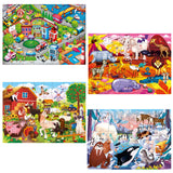 QUOKKA Puzzles for Toddlers 4-6 – 4 x 48 Pieces Jigsaw Puzzles for Kids Ages 3-5 – Learning Farm Animals for 2-4 – Jigsaw Game for Boy and Girl 3-5-7 Year Old QUOKKA