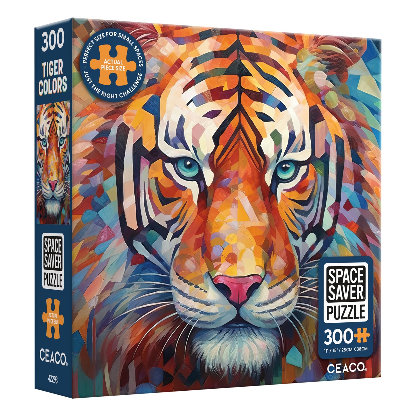 Ceaco – Tiger Colors - 300 Piece Jigsaw Space Saver Puzzle – Puzzles for Smaller Spaces and Surfaces