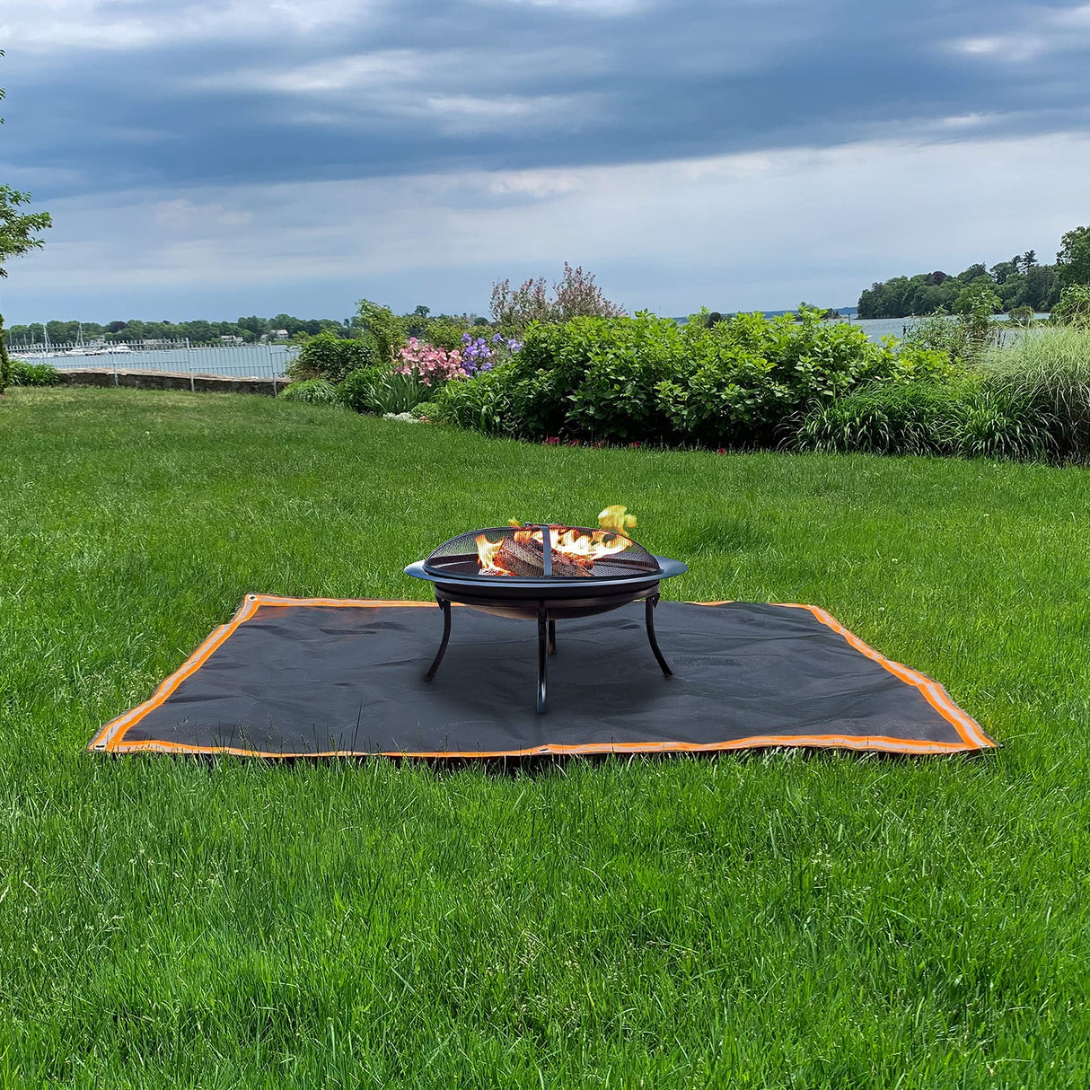 XL Fire Pit Mat, USA Based, Fireproof Under Grill Mat, 3 Layer, 67" x 60", for Outdoor Grill, Firepit, Grass, Patio, Lawn, Campsite, BBQ Mat, Ember Mat, Deck Protector Jametown Supply Company