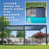 Backyard Discovery Sarasota Steel Louvered Pergola 20 x 10, Outdoor Pergola with Adjustable Roof, Sun and Rain Protection, Easy Installation Pergola Backyard Discovery