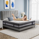SURLUNKEYS 14 Inch Hybrid Mattress - Queen Size Mattress Medium Firm with Memory Foam, Individual Pocket Springs for Motion Isolation, Enhanced Edge Support, White SURLUNKEYS