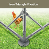 Outdoor Metal Chicken Coop Large Walk-in Poultry Cage Spire-Shaped Chicken Run with Waterproof and Anti-Ultraviolet Cover for Outside,Backyard and Farm,13' L x 9.8' W x 6.4' H HOOYEAH