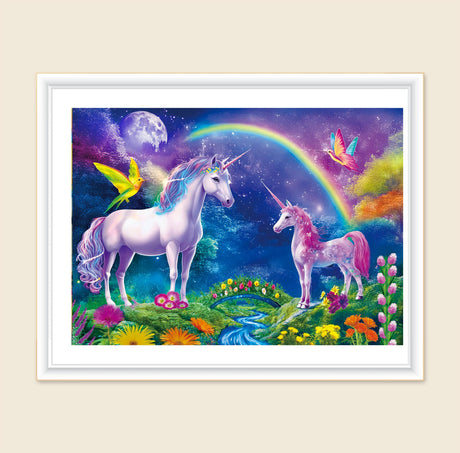 100 Piece Puzzle for Kids Adults Large Pieces- Colorful Unicorns Large Piece Puzzles - Learning Educational Puzzles Gifts for Girls Boys Kribin
