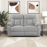 Lexicon Manual Double Recliner Loveseat for Living Room, Chenille Fabric Upholstered Reclining Sofa, Home Theater Seating, Easy Assembly, Recliner Love Seat Couch, Gray Lexicon