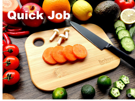 2 PCs Berkvee Small Bamboo Wood Cutting Board Set – Mini Lightweight Wooden Cutting Board- BPA Free Berkvee