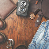 CUCOL Mens Wooden Watches Brown Cowhide Leather Strap Casual Watch for Groomsmen Gift with Box CUCOL