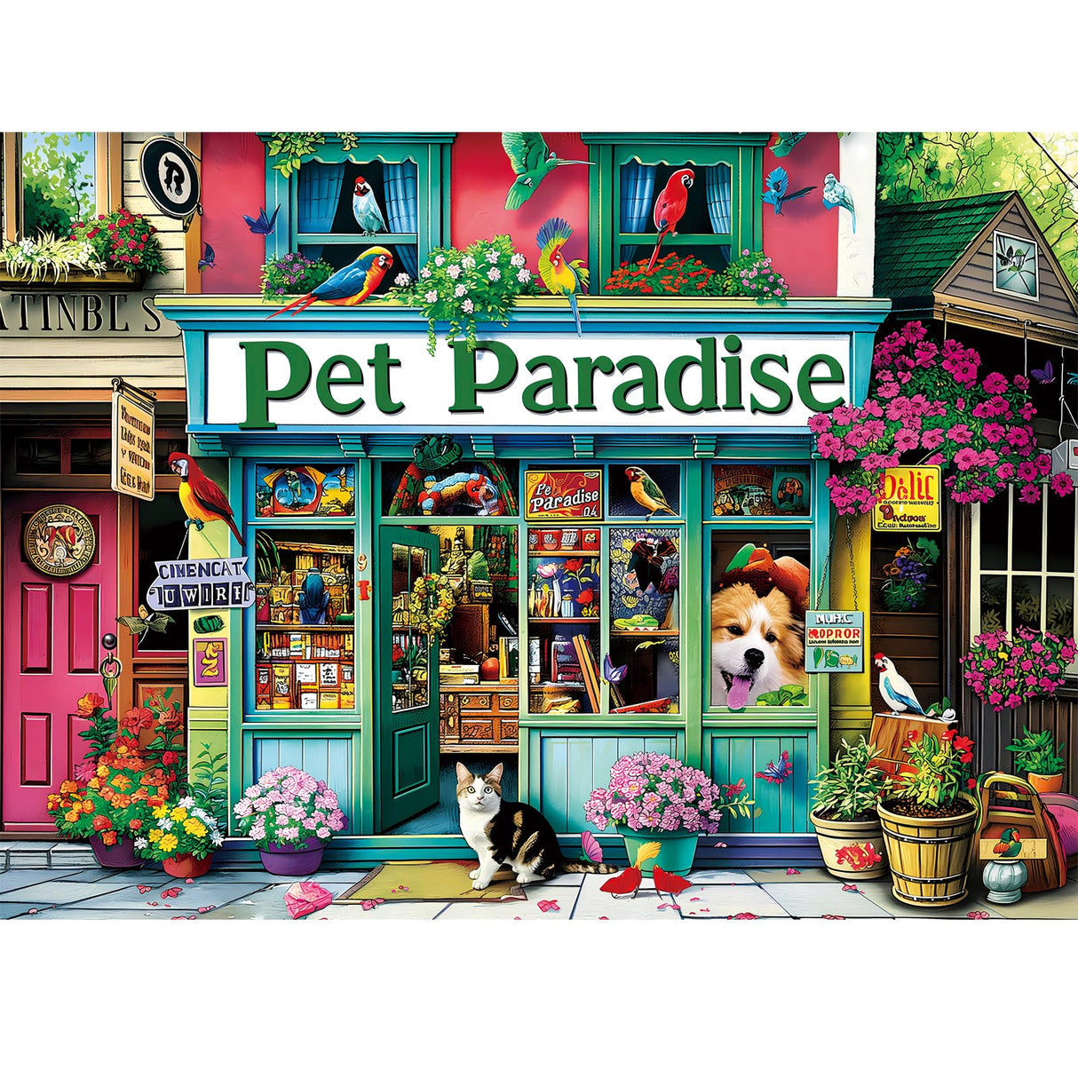 Jigsaw Puzzles for Adults 300 Pieces,Pet Store Adult Puzzles Animals Paper Puzzle with Large Poster Great Birthday Party Gift for Adult Children Elderly Challenging Family Activity 20.5 x 15 in WSCXSC