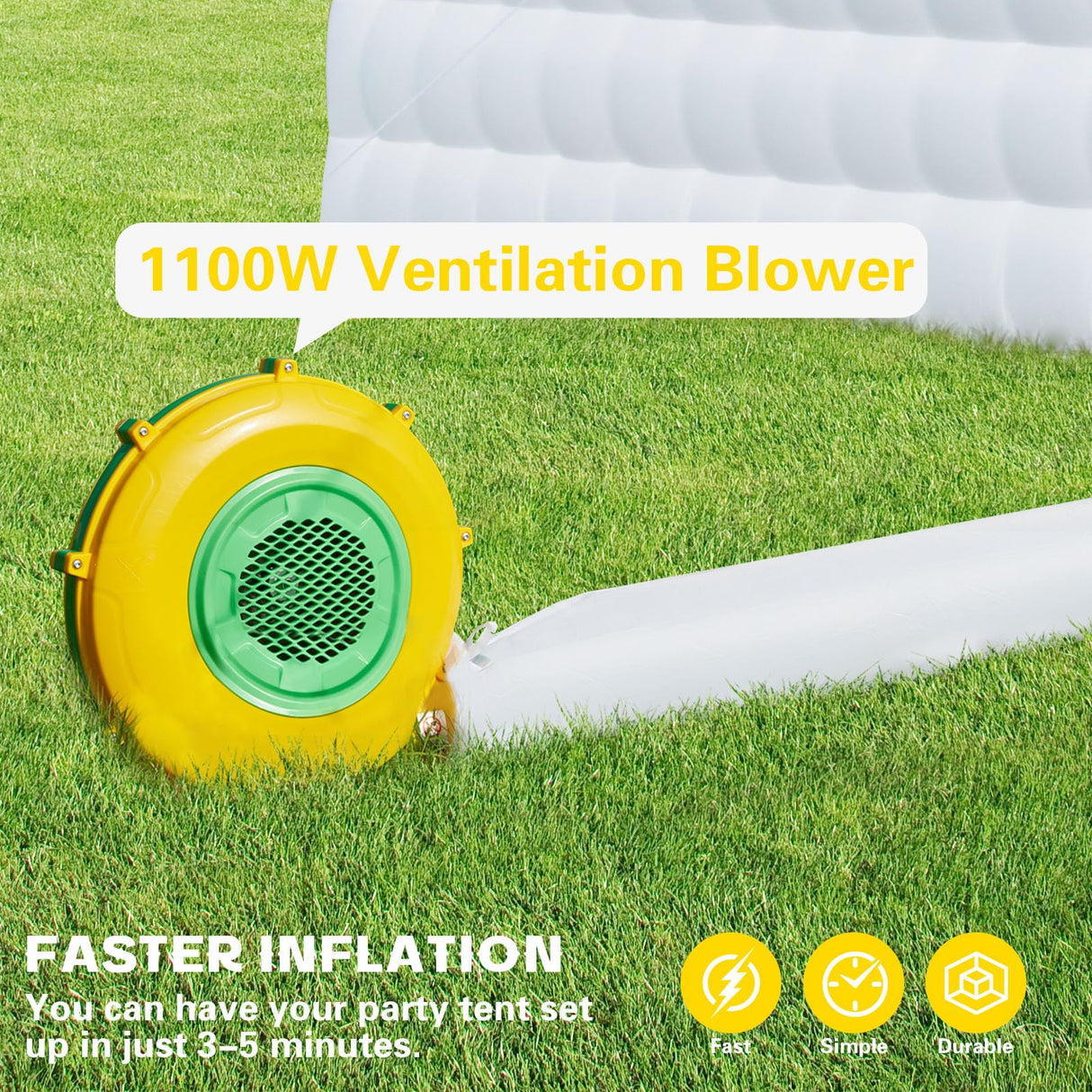 EROMMY 30x20x13 FT Large White Inflatable Nightclub, Blow Up Party Tent Portable with 1100W Blower, Disco Night Club Tent for Adult Birthday Party Business Rental EROMMY