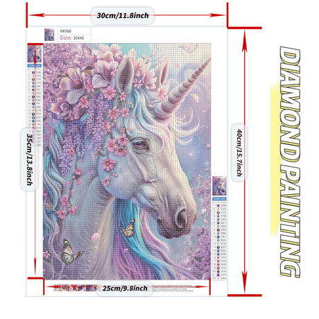 Milila Diamond Art Kits for Adults Full Drill Unicorn Round Diamond Painting Kits for Beginners Craft Kits for Home Wall Decor Gifts 11.8x15.7inch(Unicorn) Milila