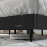 OLALITA King Size Upholstered Platform Bed, King Frame with Tufted Headboard, Sturdy Frame Wooden Slats, No Spring Mattress Required, Noiseless, Easy to Assemble, Black OLALITA
