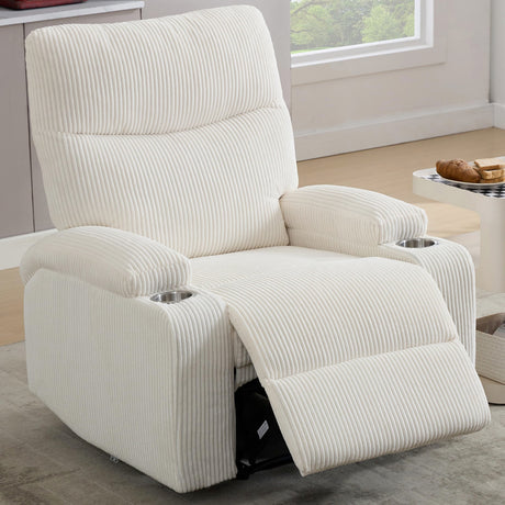 Recliner Chair, Manual Sofa-3 Comfortable Seating Positions, Ideal for Living Room, Office, RV, or Home Theater, Oversized Recliner Chairs for Adults(White) AIWOEN