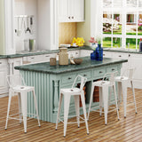 Arlunar home Metal Bar Stools Set of 4 Barstools Indoor/Outdoor Counter Height Bar Stools Bar Chairs with Back 24" Counter Height for Kitchen Island Dining Room (White, 24inch) Arlunar home