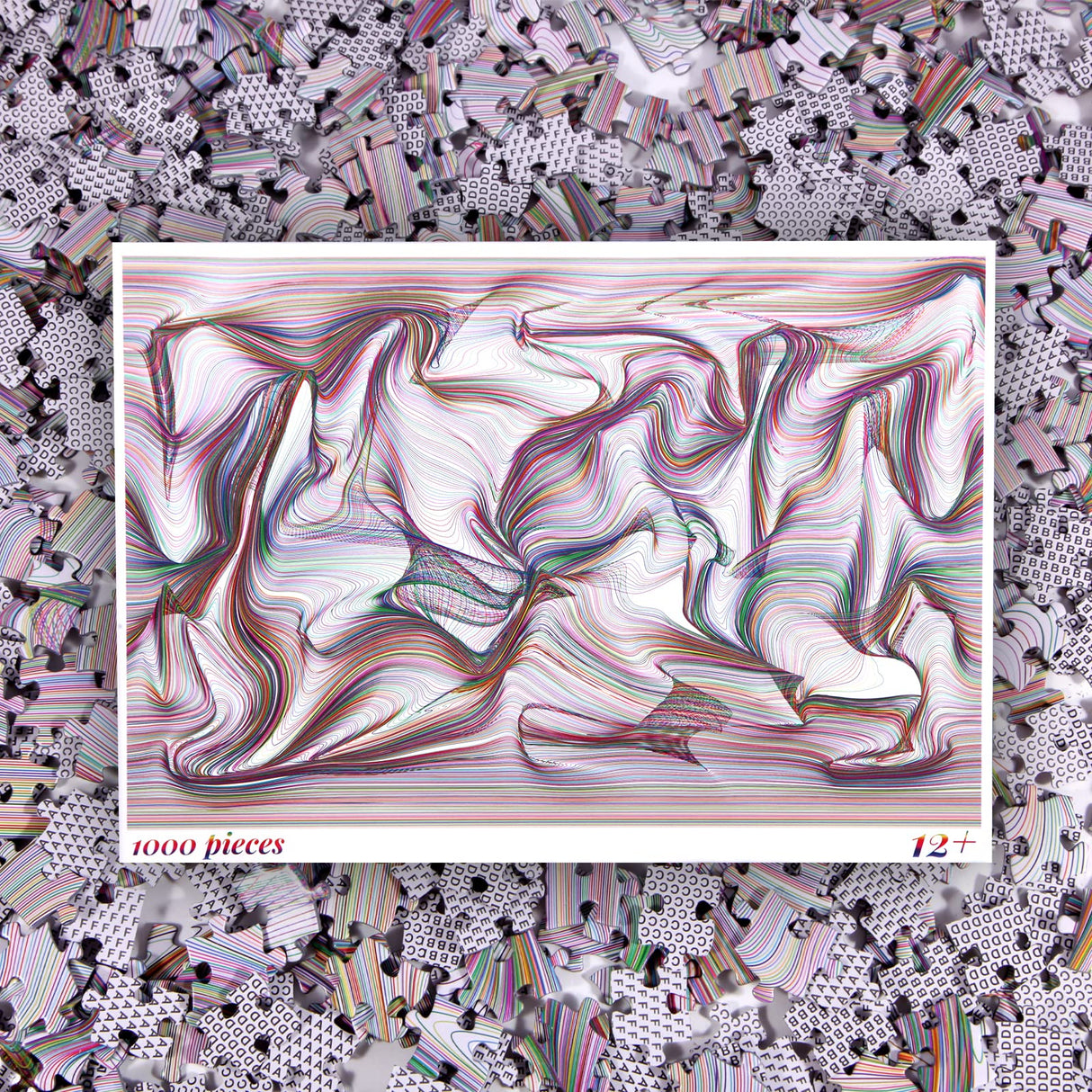 Bgraamiens Puzzle-Twisted Lines-1000 Pieces Rectangle Puzzle Color Challenge Jigsaw Puzzles for Adults and Kids(Twisted Lines) Bgraamiens