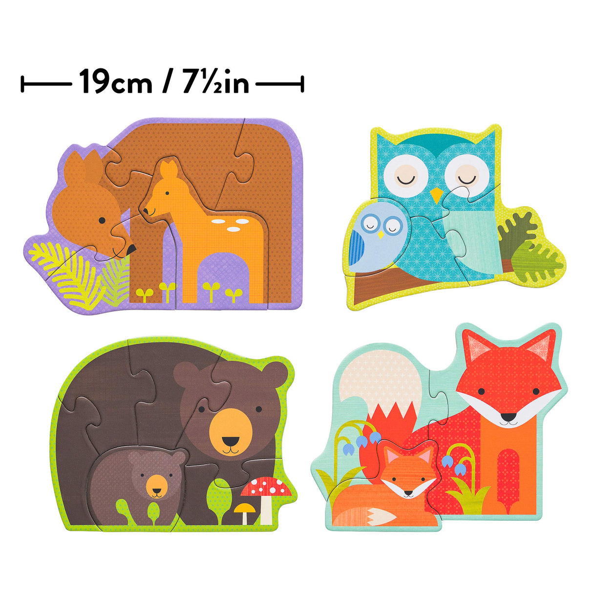 Petit Collage Beginner Puzzle for Kids, Forest Babies – Includes 4 Mini Puzzles (3-5 Pieces Each) – Cute Animal Puzzles for Ages 2+ – Makes a Great Gift Idea Petit Collage