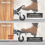 Heavy Duty Workbench Casters 3 Inch Retractable Casters with Lifting and Lowering Function 360° Rotation Ideal for Workbenches or Other Equipment Maximum Load of 1100 lbs HOLKIE