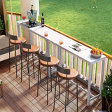 ODK 55 Inch Bar Table, Bar Height Pub Table, Counter Height Bar Table, Rectangular High Top Kitchen & Dining Counter Tables with Sturdy Legs & Easy-to-Clean Top, Indoor use, White ODK