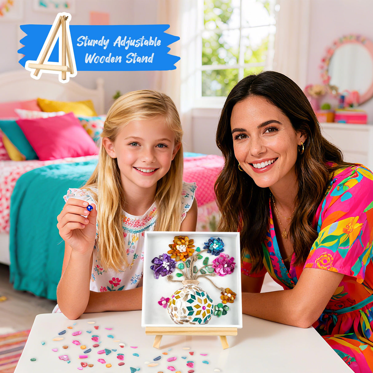 Joyclub DIY Vase Mosaic Painting Kit Mosaic Kits for Adults and Kids with Vase Flower Creativity Handmade Arts and Crafts Mosaic Making Projects Supplies Christmas Gifts Home Room Decor Joyclub