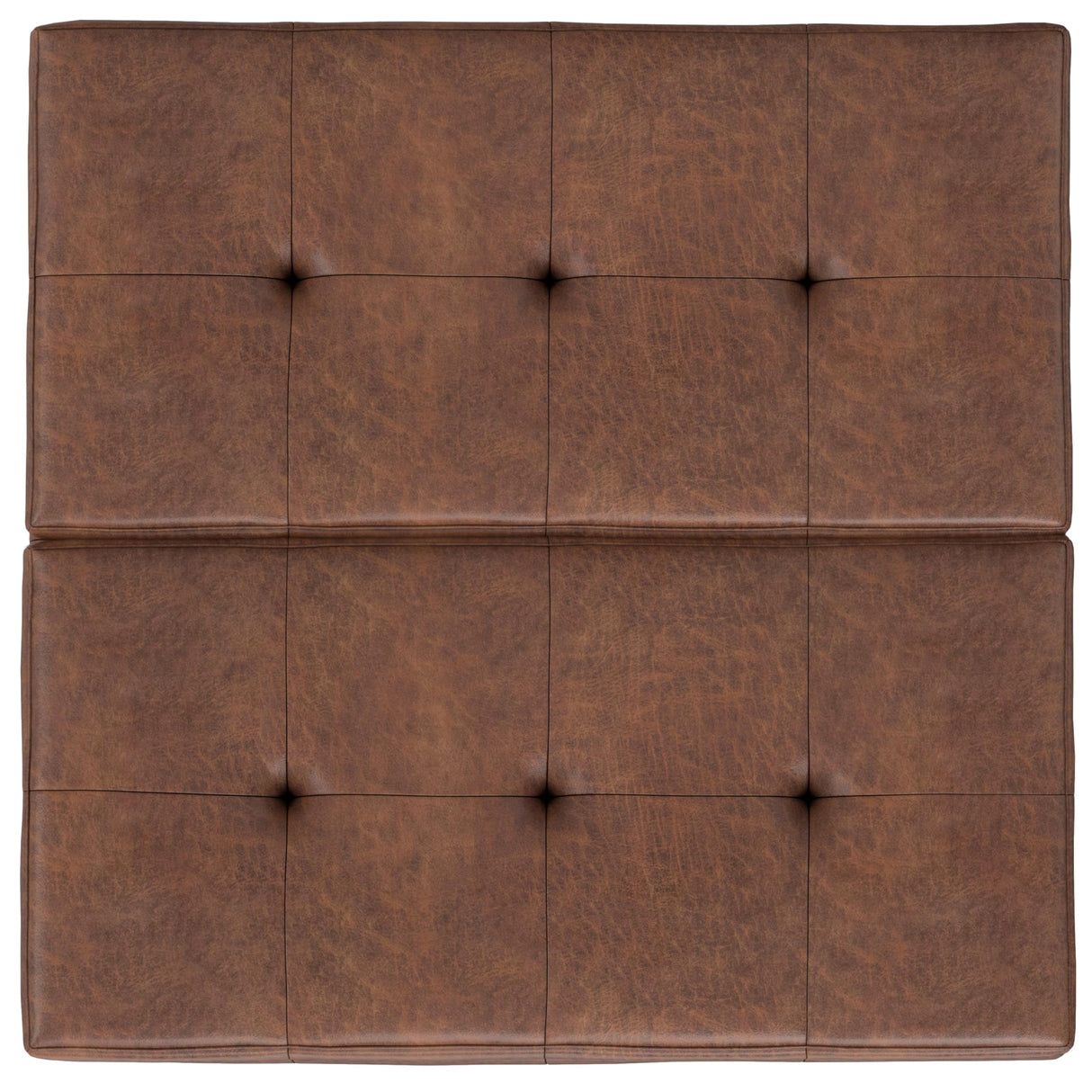 SIMPLIHOME Dover 36 inch Wide Contemporary Square Lift Top Coffee Table Storage Ottoman in Distressed Saddle Brown Vegan Faux Leather, Assembled, for The Living Room, Entryway and Family Room SIMPLIHOME