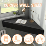 24/7 Shop at Home French 47 inch Modern Floating TV Console Table with 3D Wavy Panel Door, Wood Entertainment Center with Storage Space, Wall Corner Shelf for Living Room, Bedroom, Office, Black Pure 24/7 Shop at Home