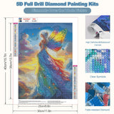 CEOVR Fairy Diamond Art Kits for Adults, 5D DIY Full Drill Diamond Painting Dots Gem Art, Adult Crafts Kits Arts and Crafts, Wall Decor for Home Office 12x16inch CEOVR