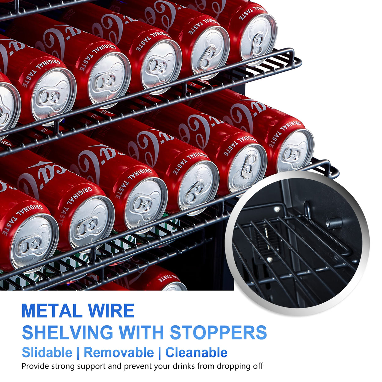 Phiestina 24 inch Indoor/Outdoor Beverage Refrigerator 175 Cans Built-in/Freestanding Beverage Fridge Cooler Lockable Stainless Steel Door Auto Defrost Quiet For Home/Commercial,6 Removable Shelves Phiestina