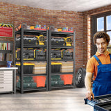 SFTORMAS Metal Garage Shelving Unit, Heavy Duty Adjustable Storage Rack, Steel Shelving, Industrial Shelves for Heavy Tools and Equipment, Ideal for Garage, Basement (5-Tier 63" Hx17 Wx14 D) SFTORMAS