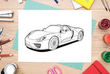 Sports Cars Coloring Book: A Collection of 45 Cool Supercars | Relaxation Coloring Pages for Kids, Adults, Boys, and Car Lovers WoodArtSupply