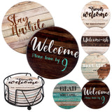 Funny Coasters - House Warming Gifts New Home - Housewarming Gifts for Women, Men, Couple, New Homeowner - Farmhouse Bar Coasters for Drinks with Holder - First Apartment Essentials Ultimate Hostess