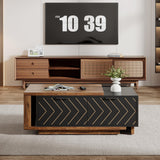 Tribesigns Extendable Coffee Table, 42"-65" Length Adjustable Reversible Wood Coffee Table with 2 Storage Drawers for Living Room, Large Long Rectangular Dual-Tone Center Table (Brown & Black) Tribesigns