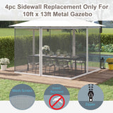 Outsunny 10' x 13' Universal Replacement Mesh Sidewall Netting for Patio Gazebos and Canopy Tents with Zippers, (Sidewall Only), White Outsunny
