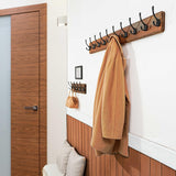 WEBI Rustic Coat Rack Wall Mount,10 Hooks,38 9/16" Long Coat Hooks Wall Mounted,16’’ Hole to Hole,Wood Coat Hanger Wall,Hook Rack Hooks for Hanging Coats,Jacket,Clothes,Hats,Brown WEBI