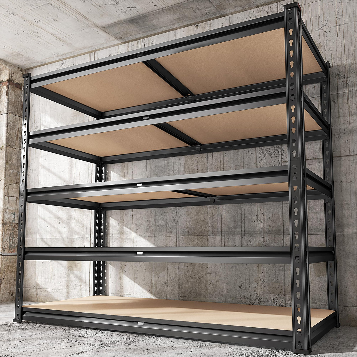 REIBII 2500LBS Garage Shelving 72''H Storage Shelves Heavy Duty Shelving 5 Tier Metal Shelves for Garage Shelves Adjustable Shelving Units and Storage for Closet Pantry Shelf, 39.4"W x 72"H x 19.7"D REIBII
