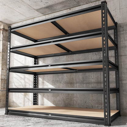 REIBII 2500LBS Garage Shelving 72''H Storage Shelves Heavy Duty Shelving 5 Tier Metal Shelves for Garage Shelves Adjustable Shelving Units and Storage for Closet Pantry Shelf, 39.4"W x 72"H x - WoodArtSupply