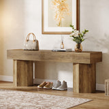 Tribesigns Wooden Entryway Bench, 41" Farmhouse Indoor End of Bed Bench, Long Dining Seat for Dining Room, Bedroom, Entry, Mudroom, Easy Assembly Tribesigns