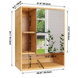 SMIBUY Bathroom Mirror Cabinet Wall Mounted, Bamboo Space Saver Medicine Cabinet, Wall Hanging Over Toilet Storage Cabinet with Mirror Door and Adjustable Shelf (Natural) SMIBUY