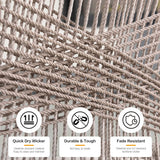 PURPLE LEAF Counter Height Bar Stools Set of 4 Rattan Wicker Outdoor Metal Boho Barstools with Back and Footrest Patio Garden Balcony Pool Bar Chairs PURPLE LEAF