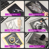 HIFORNY 70 Pcs Drawing Set Sketching Kit - Sketch Pencils Art Supplies for Adults Artists Kids with 3-Color Sketchbook,Graphite,Pastel,Charcoal Pencils,Blending Tools HIFORNY