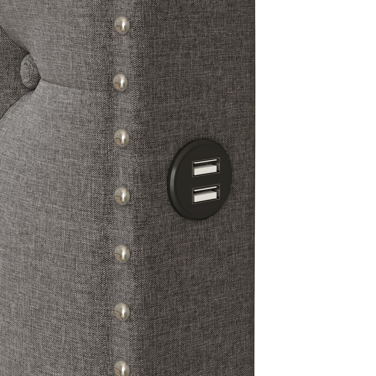 CITYLIGHT Queen Upholstered Platform Bed with Twin Size Trundle and USB Ports on Each Side, Queen Bed Frame with Trundle for Bedroom, Linen Fabric,No Box Spring Required,Grey CITYLIGHT