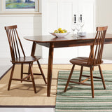 SAFAVIEH Home Collection Priam Farmhouse Walnut Brown Spindle Back Living Room Accent Dining Chair SAFAVIEH