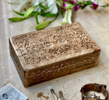 Great Birthday Gifts Handmade Decorative Wooden Jewelry Box Tree Of Life Carving Jewelry Organizer Keepsake Box Treasure Chest Trinket Holder Watch Box Storage Lock Box Housewarming Gift (Brown) The Great Indian Bazaar