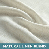 Farmhouse Linen Curtains - 84 Inch Length, 2 Panels Set, Tab Top Semi Sheer Light Filtering Country Boho Curtains for Living Room, Bedroom, Nursery, 52x84 Inches, Neutral Cream KOUFALL
