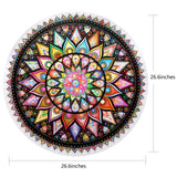 Bgraamiens Puzzle-Geometric Colorful Mandala-1000 Pieces Creative Geometric Round Blue Board Colorful Mandala Jigsaw Puzzle Bgraamiens