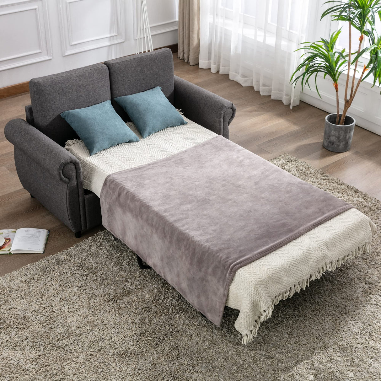 Merax Sleeper Couch Small Sofa for Living Room or Bedroom Including Pull Out Bed Merax